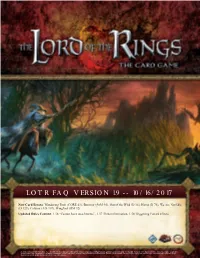 Lotr Faq Version 1.9 -- 10/16/2017