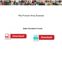 Php Foreach Array Example