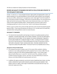 Revised Air Quality Standards for Particle Pollution and Updates to the Air Quality Index (Aqi)