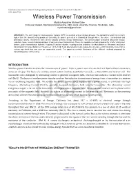 Wireless Power Transmission
