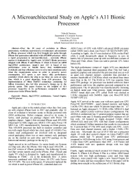 A Microarchitectural Study on Apple's A11 Bionic Processor