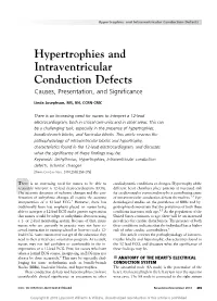 Hypertrophies and Intraventricular Conduction Defects