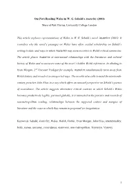 Reading Wales in WG Sebald's Austerlitz