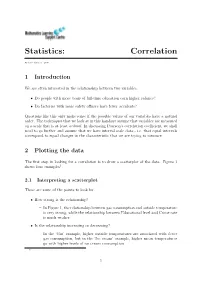 Statistics: Correlation
