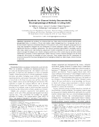Synthetic Ion Channel Activity Documented by Electrophysiological Methods in Living Cells W