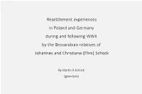 Glimpse Into the Lives of Some Schock and Ehni During and Following WWII