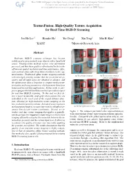 High-Quality Texture Acquisition for Real-Time RGB-D Scanning