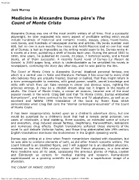 Medicine in Alexandre Dumas Père's the Count of Monte Cristo