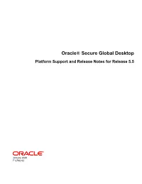 Oracle® Secure Global Desktop Platform Support and Release Notes for Release 5.5