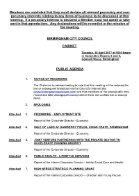 Pecuniary Interests Relating to Any Items of Business to Be Discussed at This Meeting
