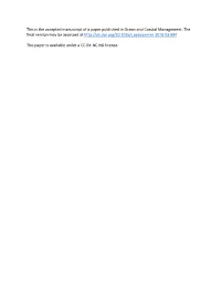 This Is the Accepted Manuscript of a Paper Published in Ocean and Coastal Management