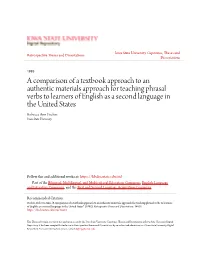 A Comparison of a Textbook Approach to an Authentic Materials Approach