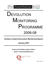 Devolution Monitoring Programme 2006-08