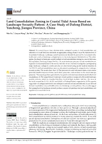 Land Consolidation Zoning in Coastal Tidal Areas Based on Landscape Security Pattern: a Case Study of Dafeng District, Yancheng, Jiangsu Province, China
