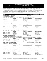Nrcs) and Foreign Language and Area Studies Fellowships (FLAS