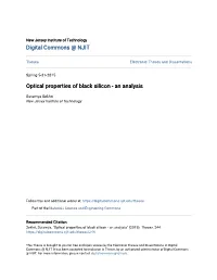 Optical Properties of Black Silicon - an Analysis