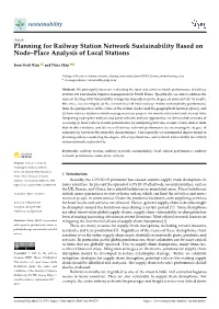 Planning for Railway Station Network Sustainability Based on Node–Place Analysis of Local Stations