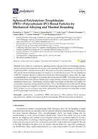 Spherical Polybutylene Terephthalate (PBT)—Polycarbonate (PC) Blend Particles by Mechanical Alloying and Thermal Rounding