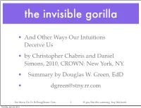 The Invisible Gorilla