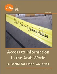 Access to Information in the Arab World a Battle for Open Societies