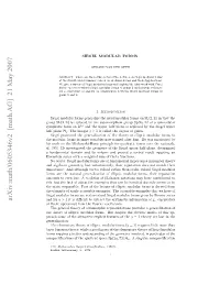 Arxiv:Math/0605346V2 [Math.AG] 21 May 2007 Ru SL(2 Group Fhceoeaos Rmtefuircoeﬃcients