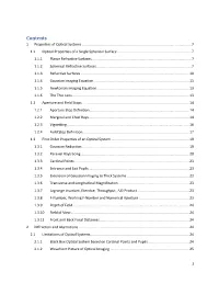 Contents 1 Properties of Optical Systems