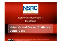 Network and Server Statistics Using Cacti