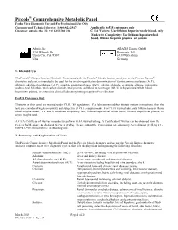 Piccolo® Comprehensive Metabolic Reagent Disc