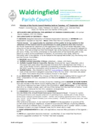 WPC Minutes and Supporting Papers September