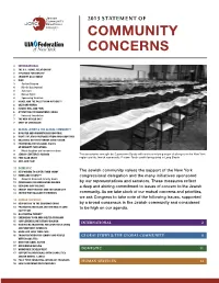 2013 Statement of Community Concerns