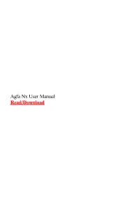 Agfa Nx User Manual