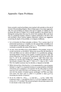 Appendix: Open Problems