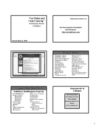 Assessing Acute Collapse for Presentation Powerpoint and Handouts