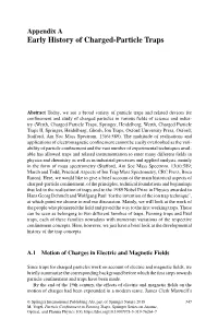 Early History of Charged-Particle Traps
