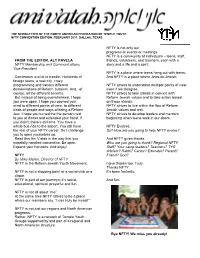 FROM the EDITOR, ALY PAVELA NFTY Membership And