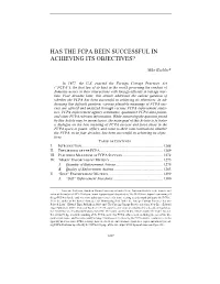 Has the Fcpa Been Successful in Achieving Its Objectives?