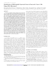Identification of Differentially Expressed Genes in Pancreatic Cancer Cells Using Cdna Microarray1