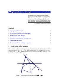 Nagel Point of the Triangle by Paris Pamﬁlos