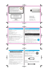 Nintendo® Wi-Fi USB Connector Instruction Booklet