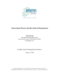 Nonviolent Power and the End of Domination