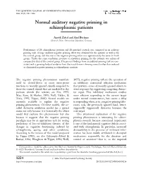 Normal Auditory Negative Priming in Schizophrenic Patients