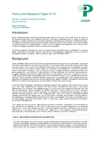 Policy and Research Paper N°15 Introduction Background IUSSP