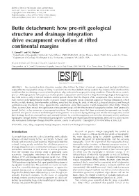 Rift Geological Structure and Drainage Integration Drive Escarpment Evolution at Rifted Continental Margins