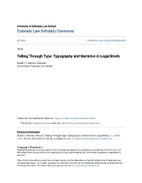 Telling Through Type: Typography and Narrative in Legal Briefs