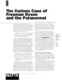 The Curious Case of Freeman Dyson and the Paranormal