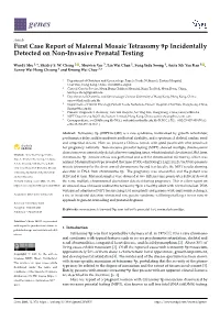 First Case Report of Maternal Mosaic Tetrasomy 9P Incidentally Detected on Non-Invasive Prenatal Testing