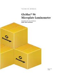 Glomax(R) 96 Microplate Luminometer Technical Manual