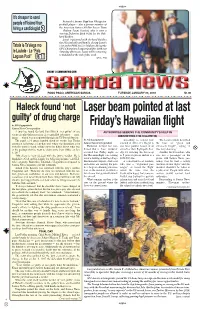 Laser Beam Pointed at Last Friday's Hawaiian Flight