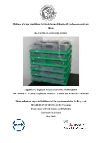 Optimal Storage Conditions for Fresh Farmed Tilapia (Oreochromis Niloticus) Fillets