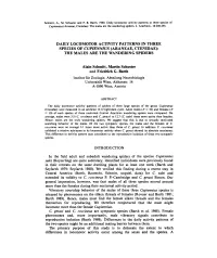 Daily Locomotor Activity Patterns in Three Species of Cupiennius (Araneae, Ctenidae): the Males Are the Wandering Spiders